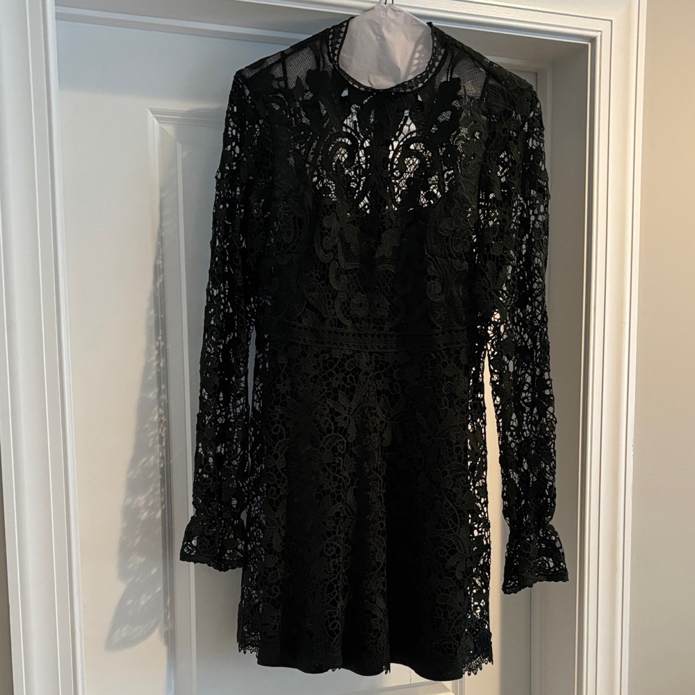 Zara Black Lace Long Sleeve Dress